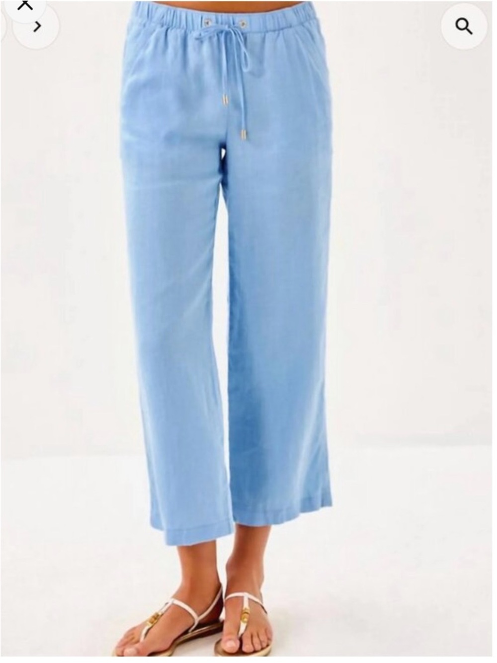 NWT Lilly Pulitzer Lagoon Linen Brawley Crop Pants